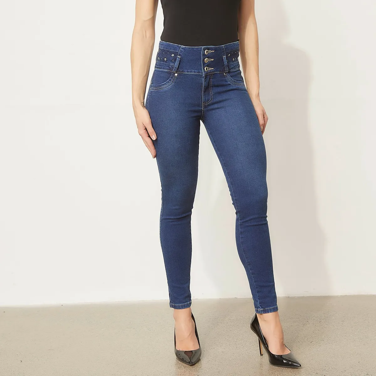 MOSSIMO - Jeans Skinny Tiro Alto Mujer Mossimo
