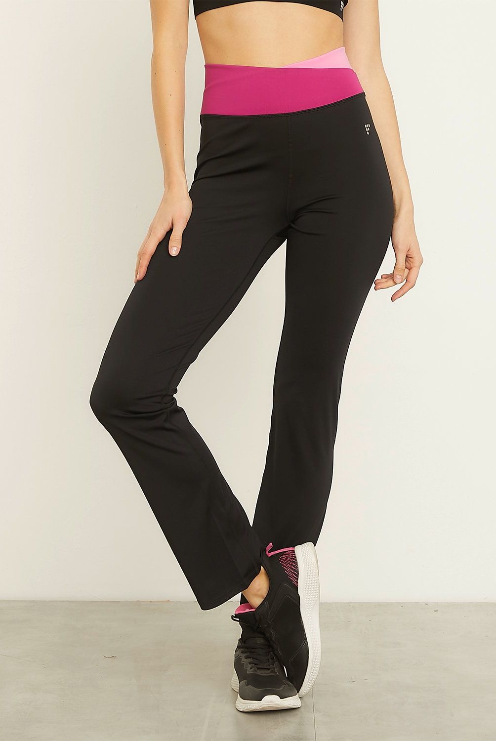 FRATTA - Calza Deportiva Fratta Mujer Tiro Alto Yoga Running Negra