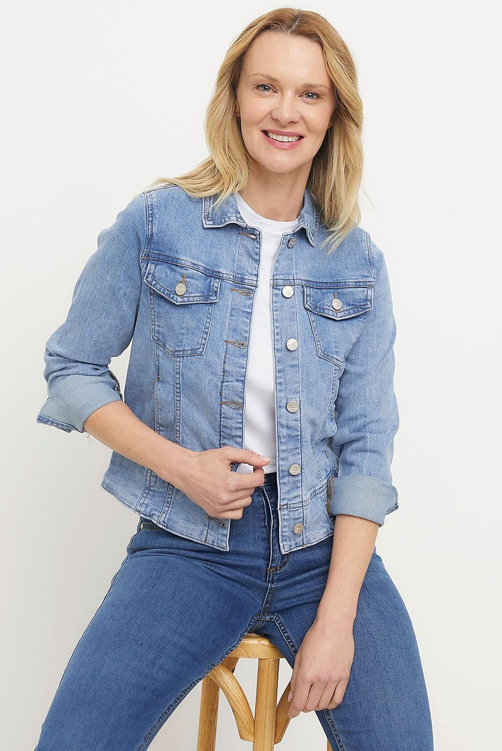 NEWPORT - Chaqueta Denim Newport Mujer Manga Larga Estilo Casual