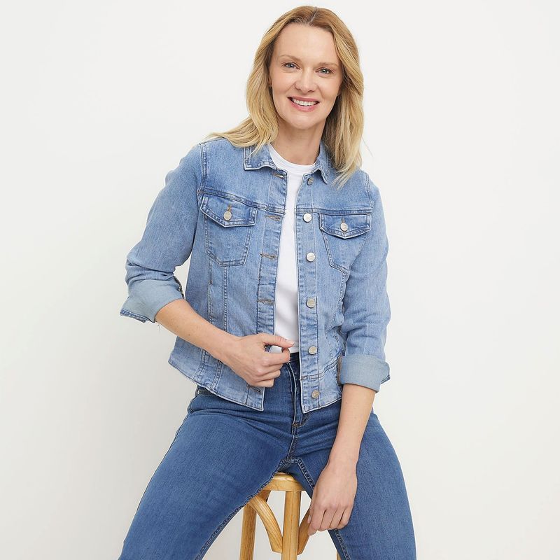 NEWPORT - Chaqueta Denim Newport Mujer Manga Larga Estilo Casual
