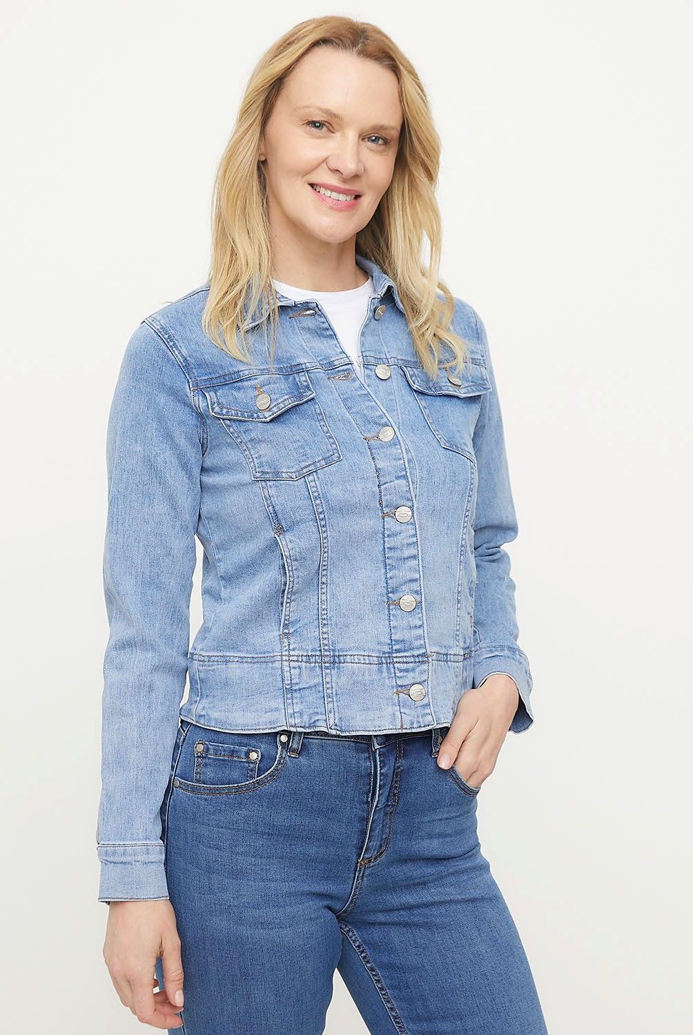 NEWPORT - Chaqueta Denim Newport Mujer Manga Larga Estilo Casual