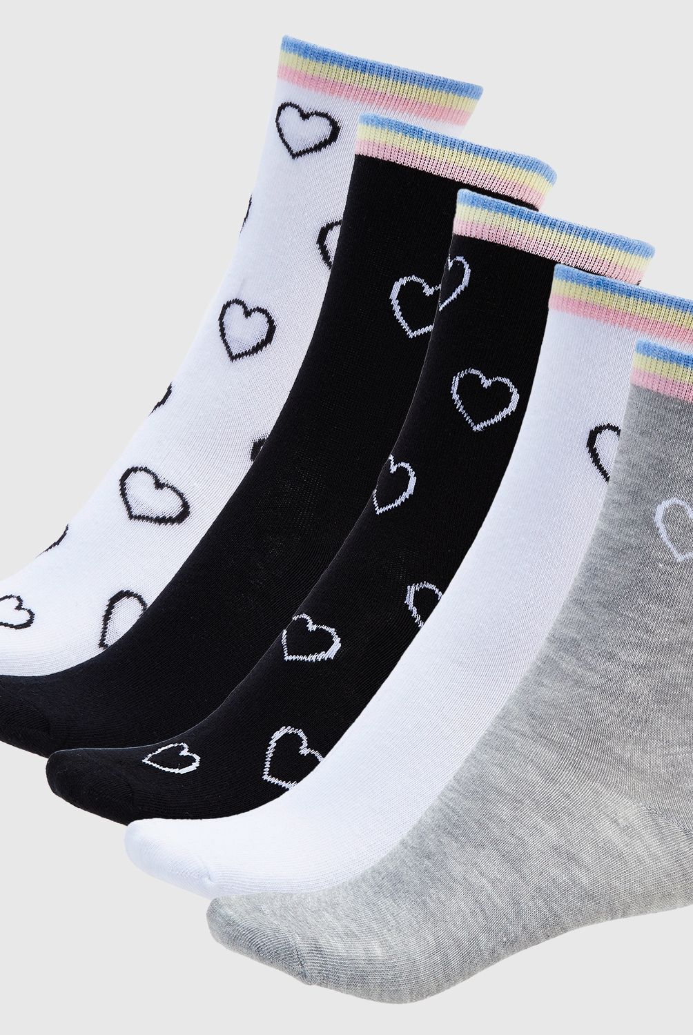 SYBILLA - Pack de 5 Calcetines Mujer Sybilla Algodón Diseño Corazones