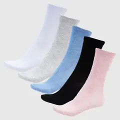 BLU - Pack de 5 Calcetines de Algodón Mujer Vestir