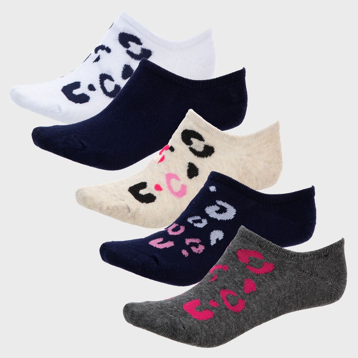 SYBILLA - Pack de 5 Calcetines Cortos Mujer Sybilla Algodón Estampados