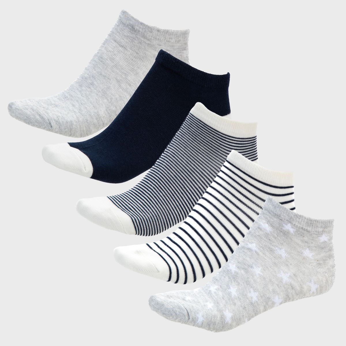 BLU - Pack de 5 Calcetines de Algodón Mujer Blu