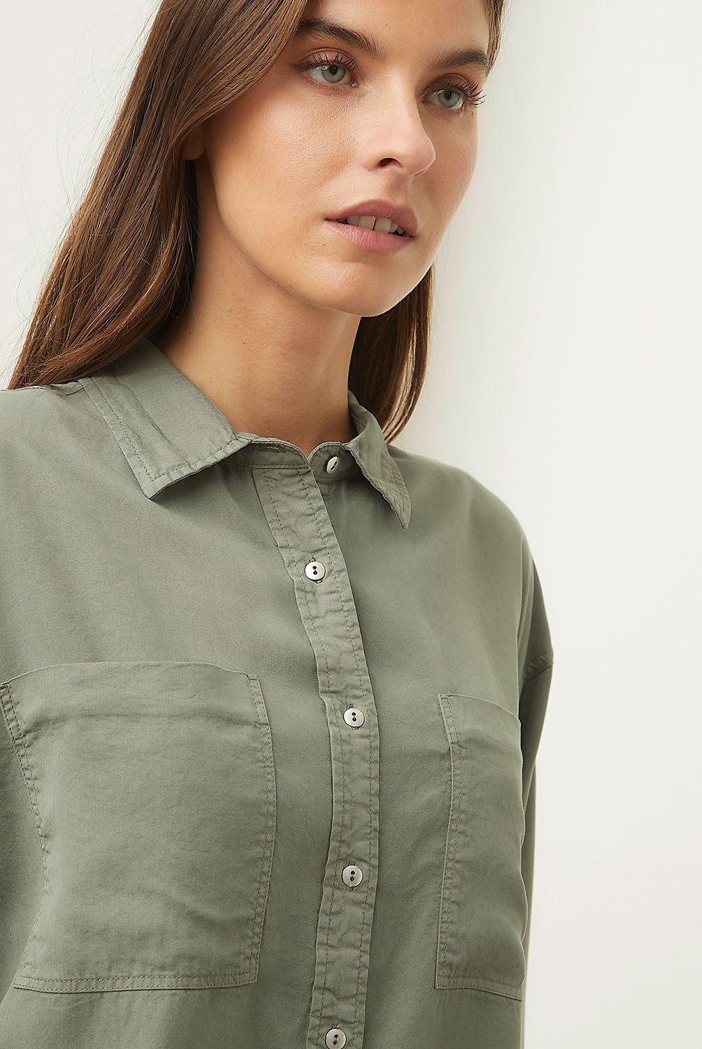 BASEMENT - Blusa Manga Larga Mujer Basement Lyocell Lisa