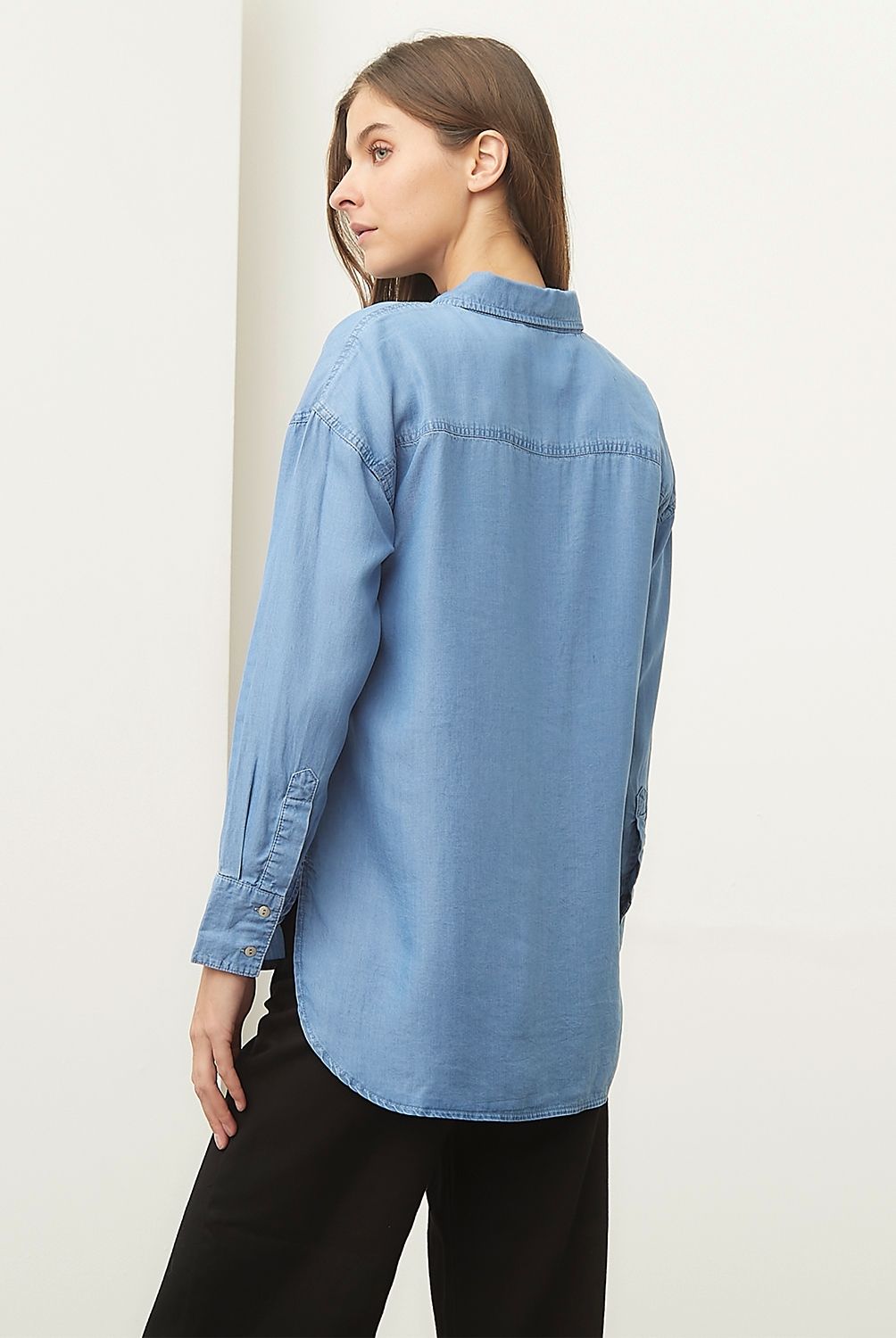 BASEMENT - Blusa Manga Larga Mujer Basement Lyocell Lisa