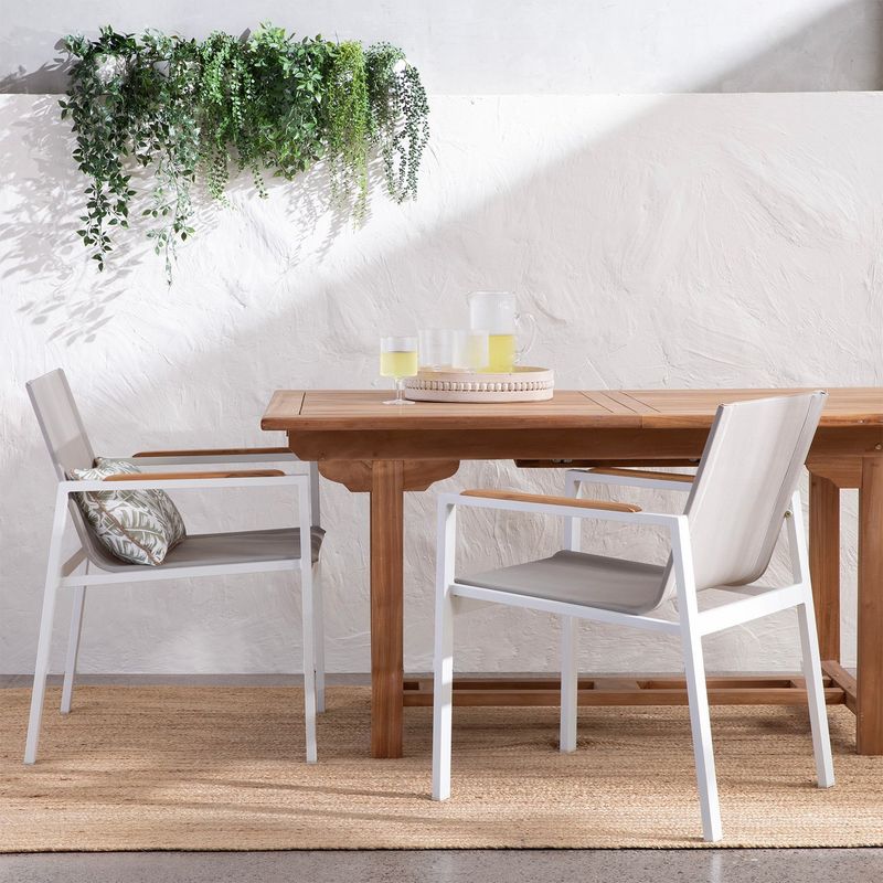 BASEMENT HOME - Par de Sillas Comedor Terraza Basement Home Glasgow Aluminio Gris