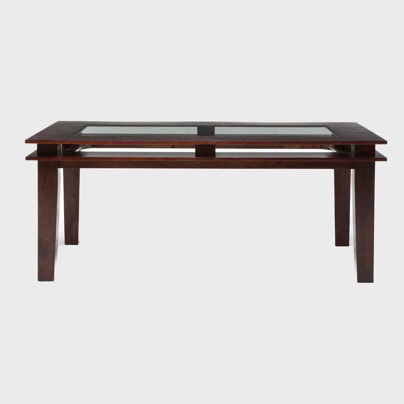 MICA - Mesa de Comedor Mica California 8 Puestos Madera y Vidrio