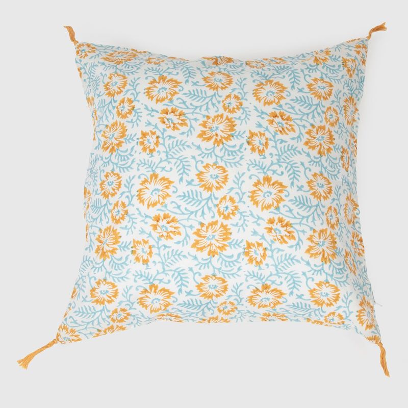 BASEMENT HOME - Funda Cojín Basement Home Block Celeste Floral 50x50 cm