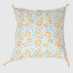BASEMENT HOME - Funda Cojín Block Celeste Floral 50x50 cm