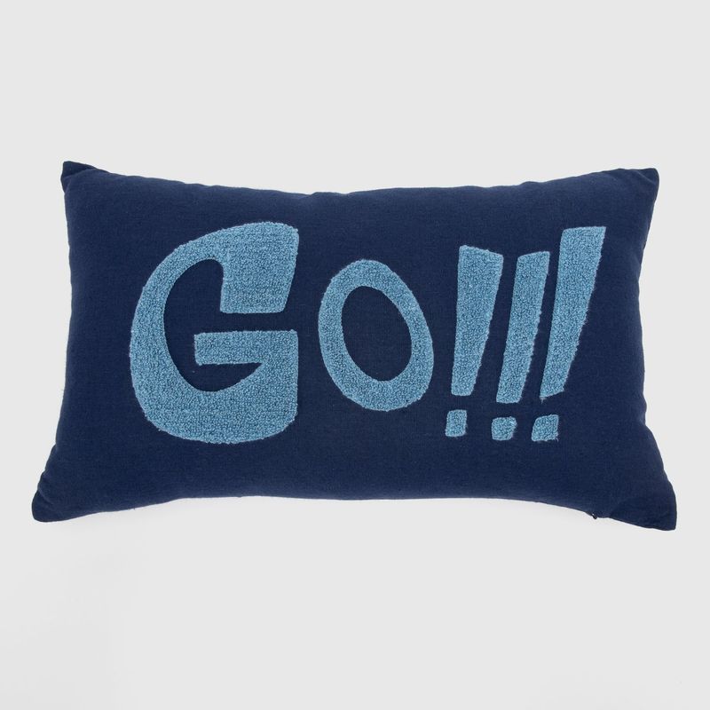 MICA KIDS - Cojín Infantil Mica Kids Rectangular "Go" Azul 30X50 Cm