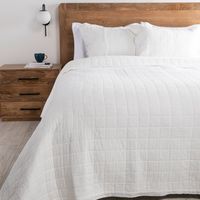 Cubrecama Estampado Square Blanco