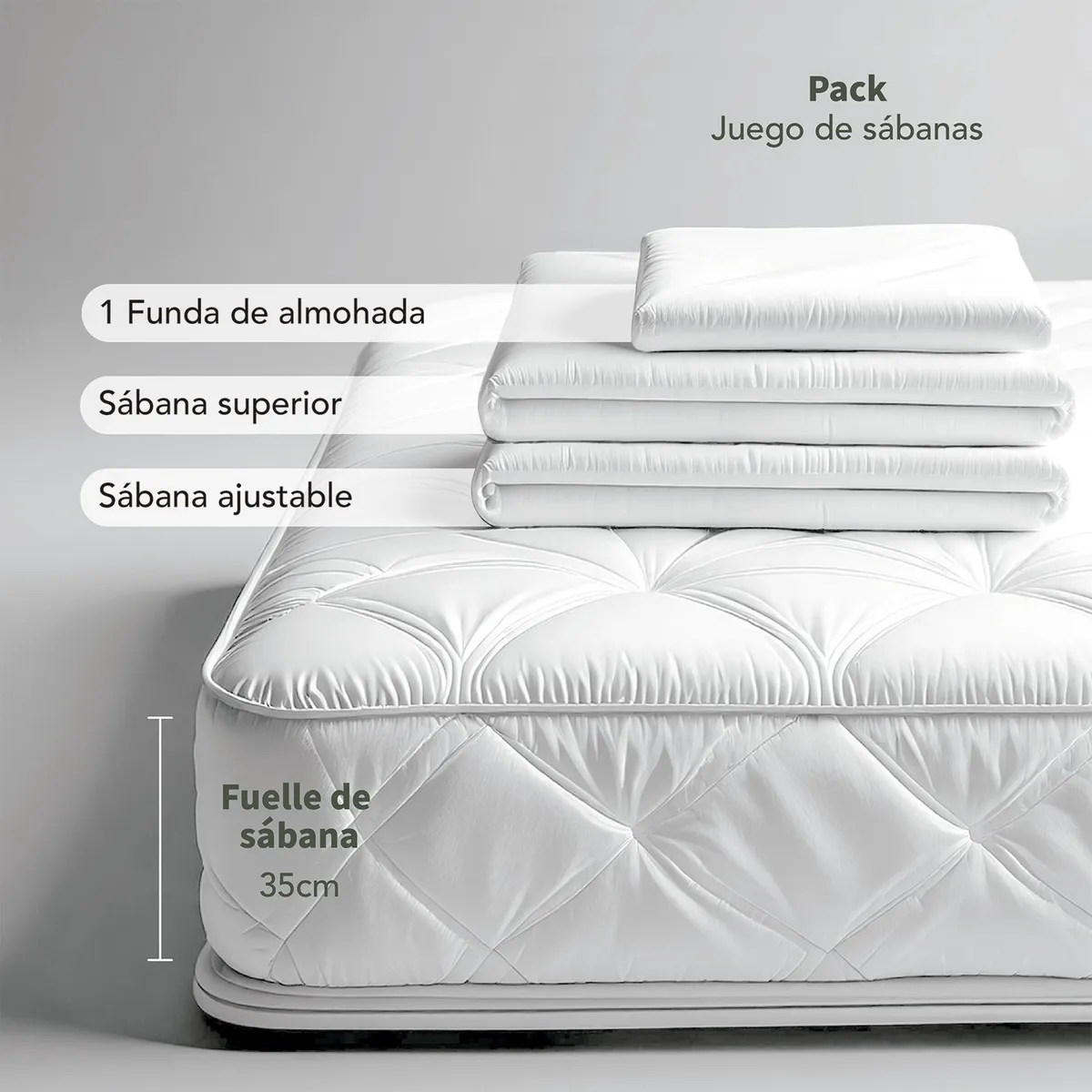 BASEMENT HOME - Juego De Sábanas 100% Algodón Nantes 300 Hilos Basement Home