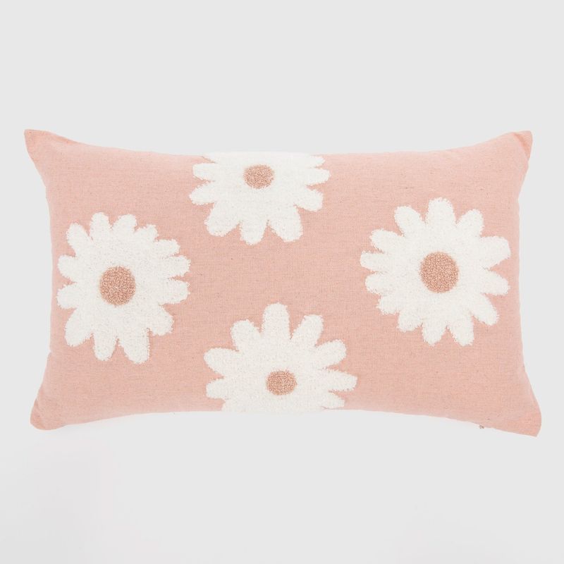 MICA KIDS - Cojín Rectangular Infantil Flores Mica Kids 30X50 Cm Rosado