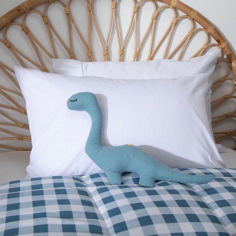 Cojín Decorativo Infantil Dinosaurio T-Rex Algodón Azul
