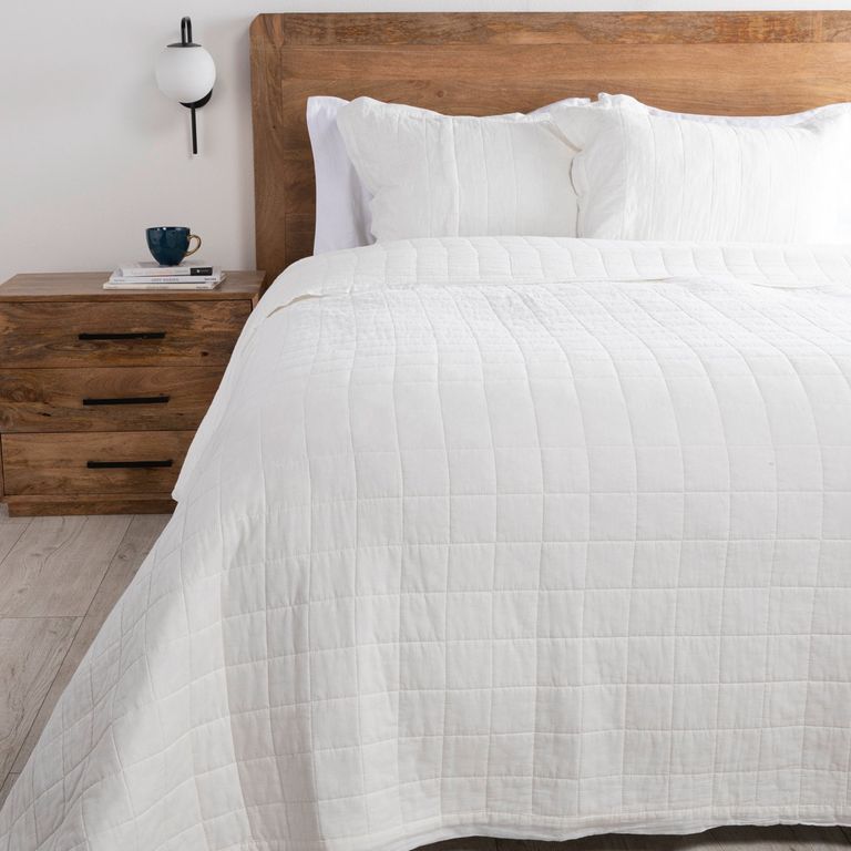 Cubrecama Estampado Square Blanco