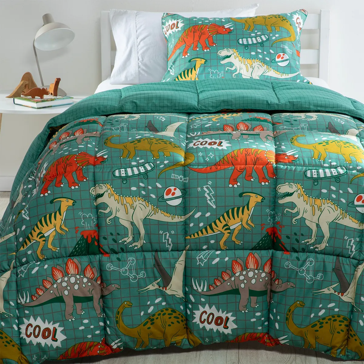 MICA KIDS - Plumón Infantil Dinox Verde 1.5 Plazas Mica Kids