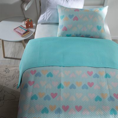 Imagen 2 del producto Cubrecama Infantil 1.5 Plazas Diseño Corazones