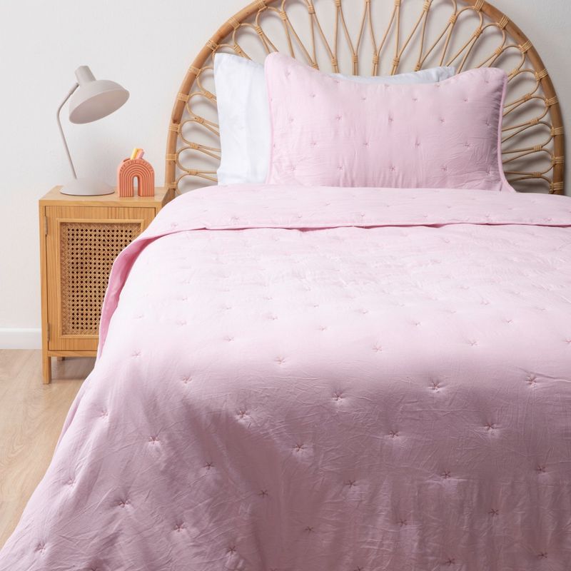 MICA KIDS - Cubrecama Infantil Estrellas Rosado 1.5 Plazas Mica Kids