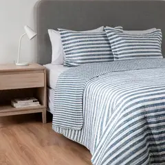 MICA - Cubrecama + Funda de Almohada Mar Costa