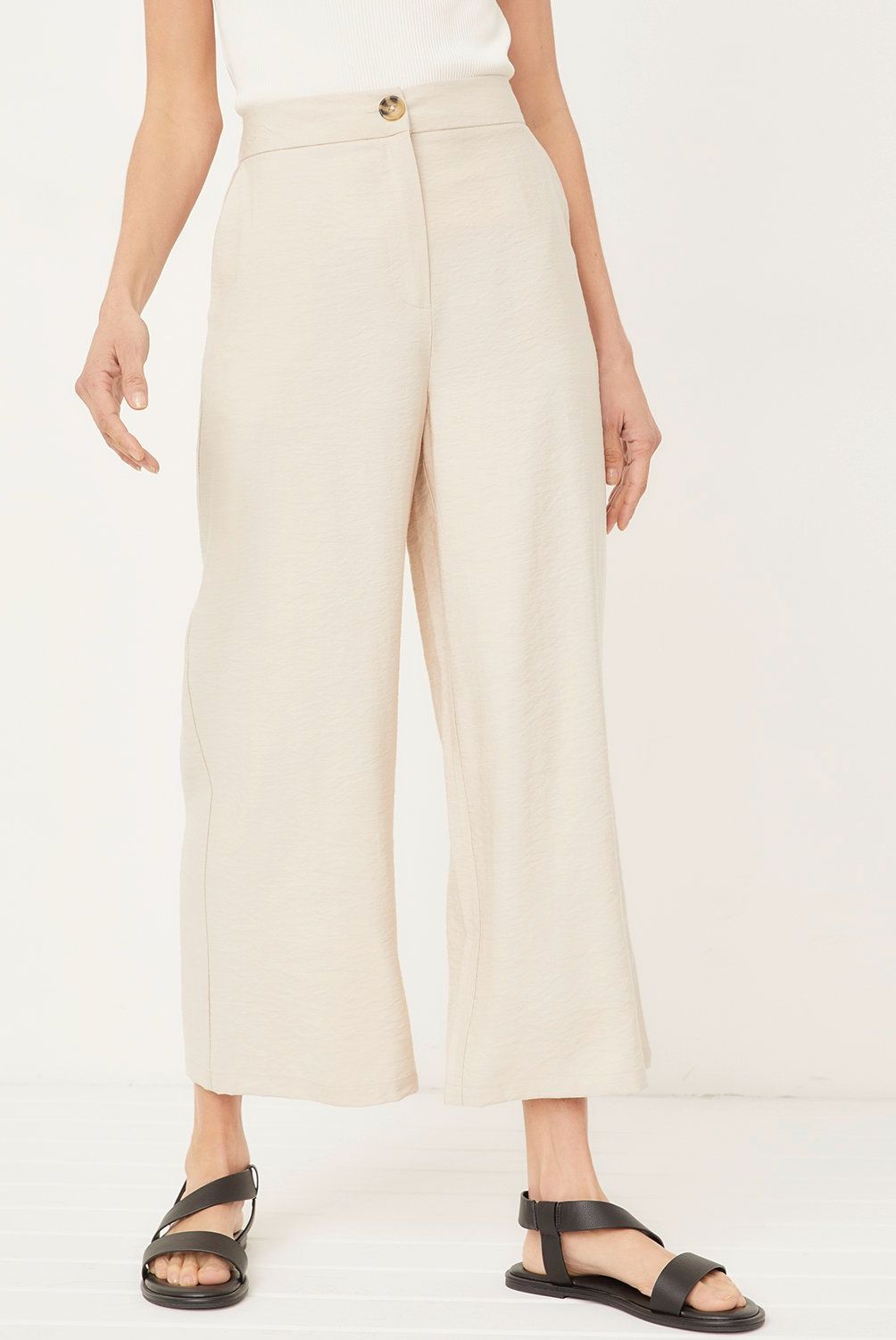 BASEMENT - Pantalón Culotte Alto Mujer Viscosa