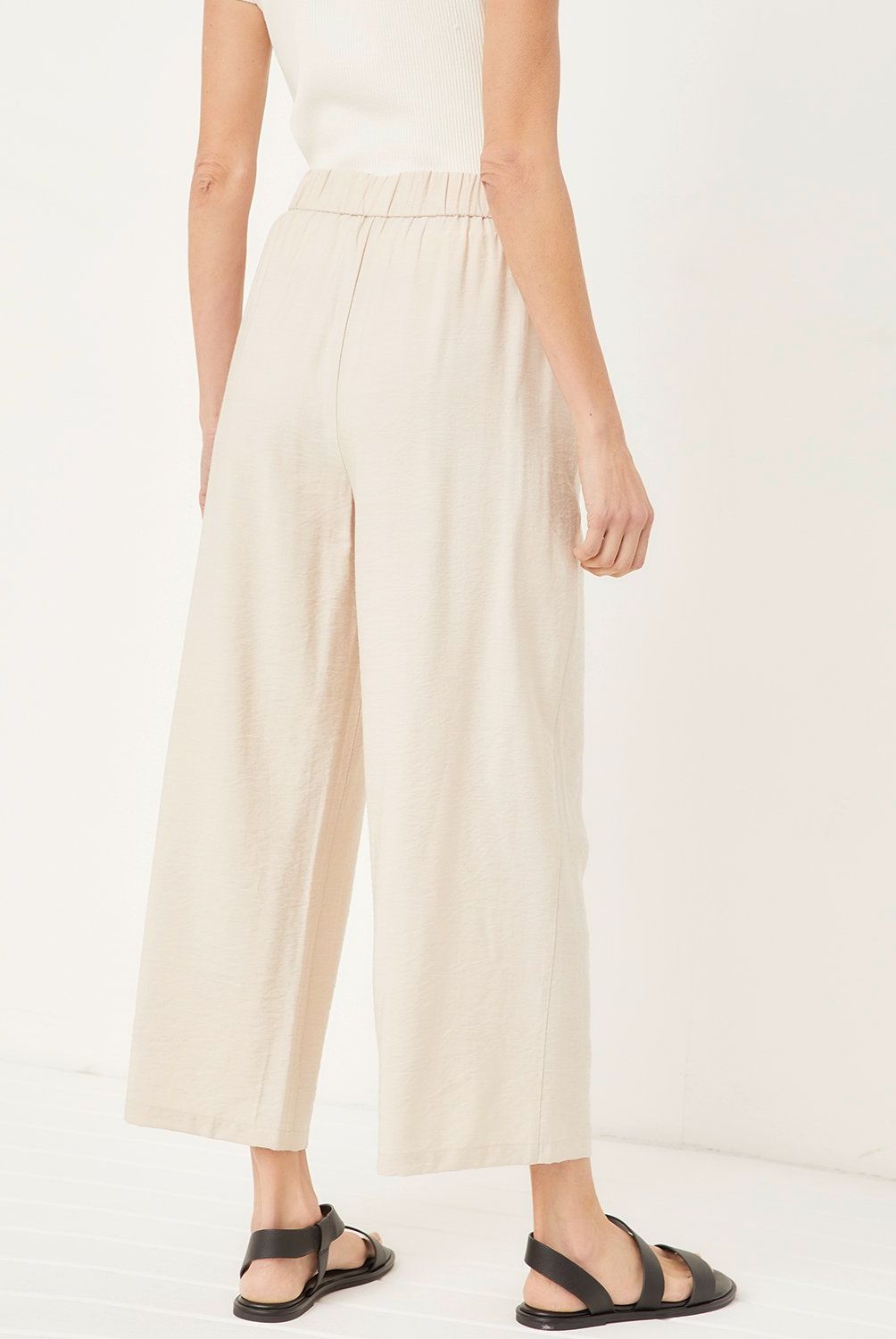 BASEMENT - Pantalón Culotte Alto Mujer Viscosa