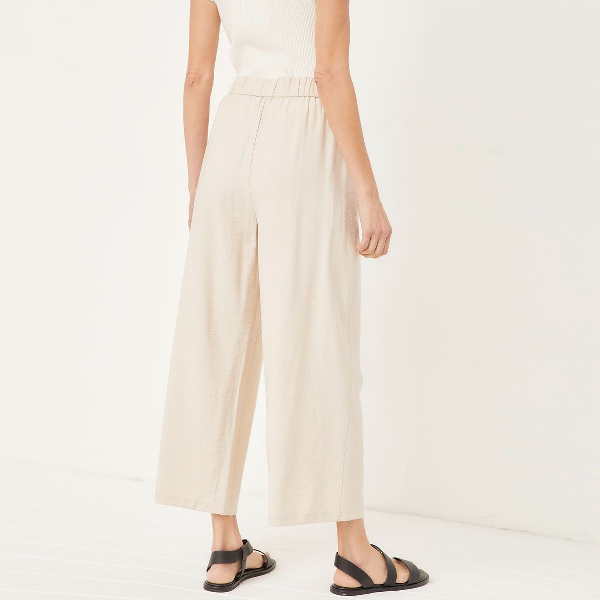 BASEMENT - Pantalón Culotte Alto Mujer Viscosa