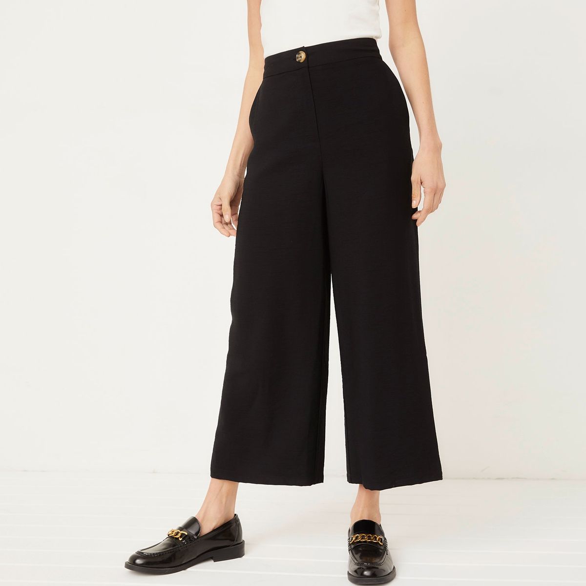 BASEMENT - Pantalón Culotte Alto Mujer Viscosa