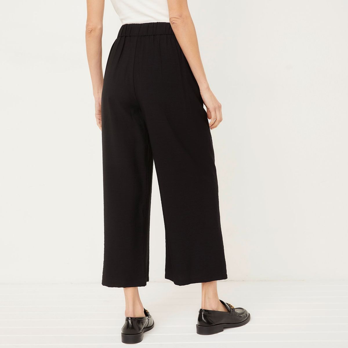 BASEMENT - Pantalón Culotte Alto Mujer Viscosa