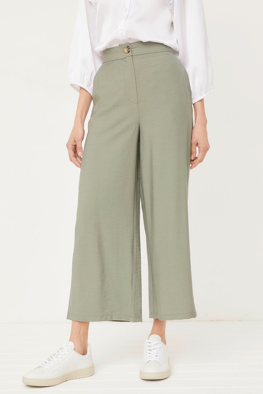 BASEMENT - Pantalón Culotte Alto Mujer Viscosa