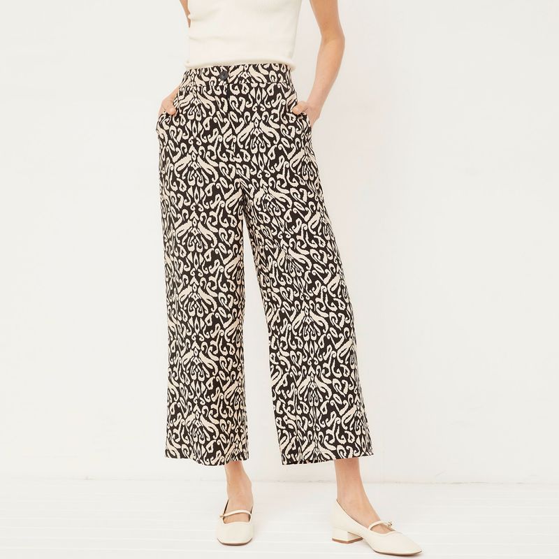 BASEMENT - Pantalón Culotte Alto Mujer Viscosa