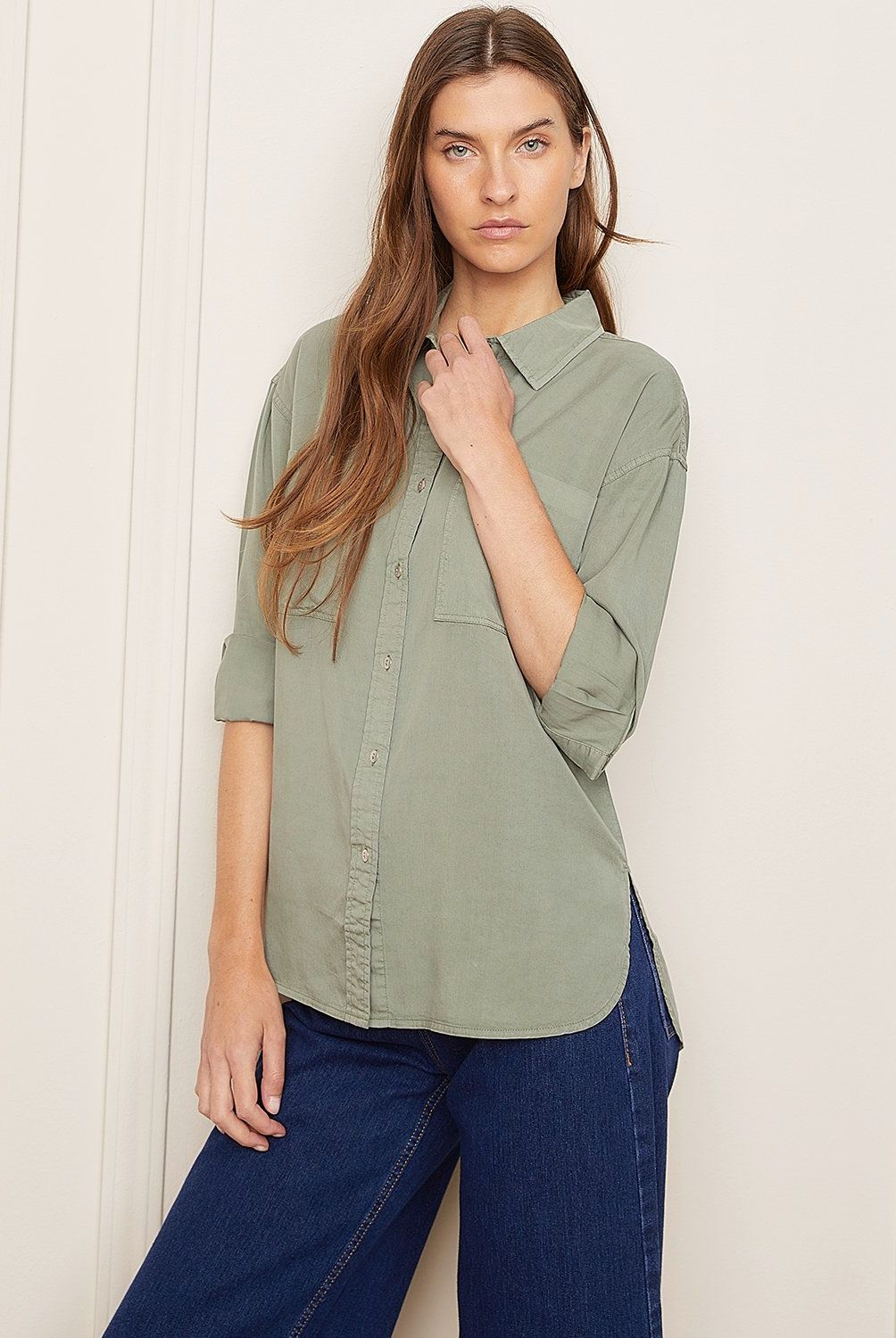 BASEMENT - Blusa Camisera Manga Larga Mujer Basement