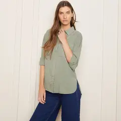 BASEMENT - Blusa Camisera Manga Larga Mujer