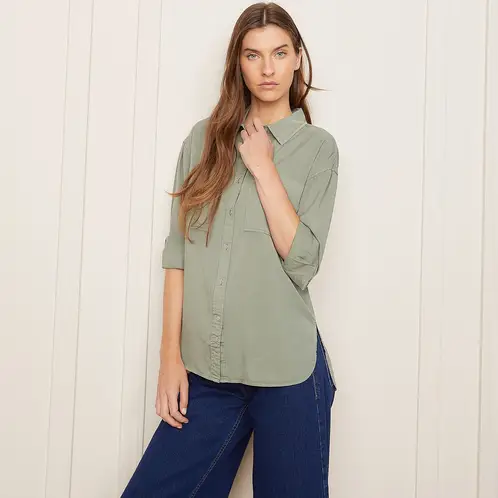 BASEMENT - Blusa Camisera Manga Larga Mujer