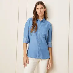 BASEMENT - Blusa Camisera Manga Larga Mujer