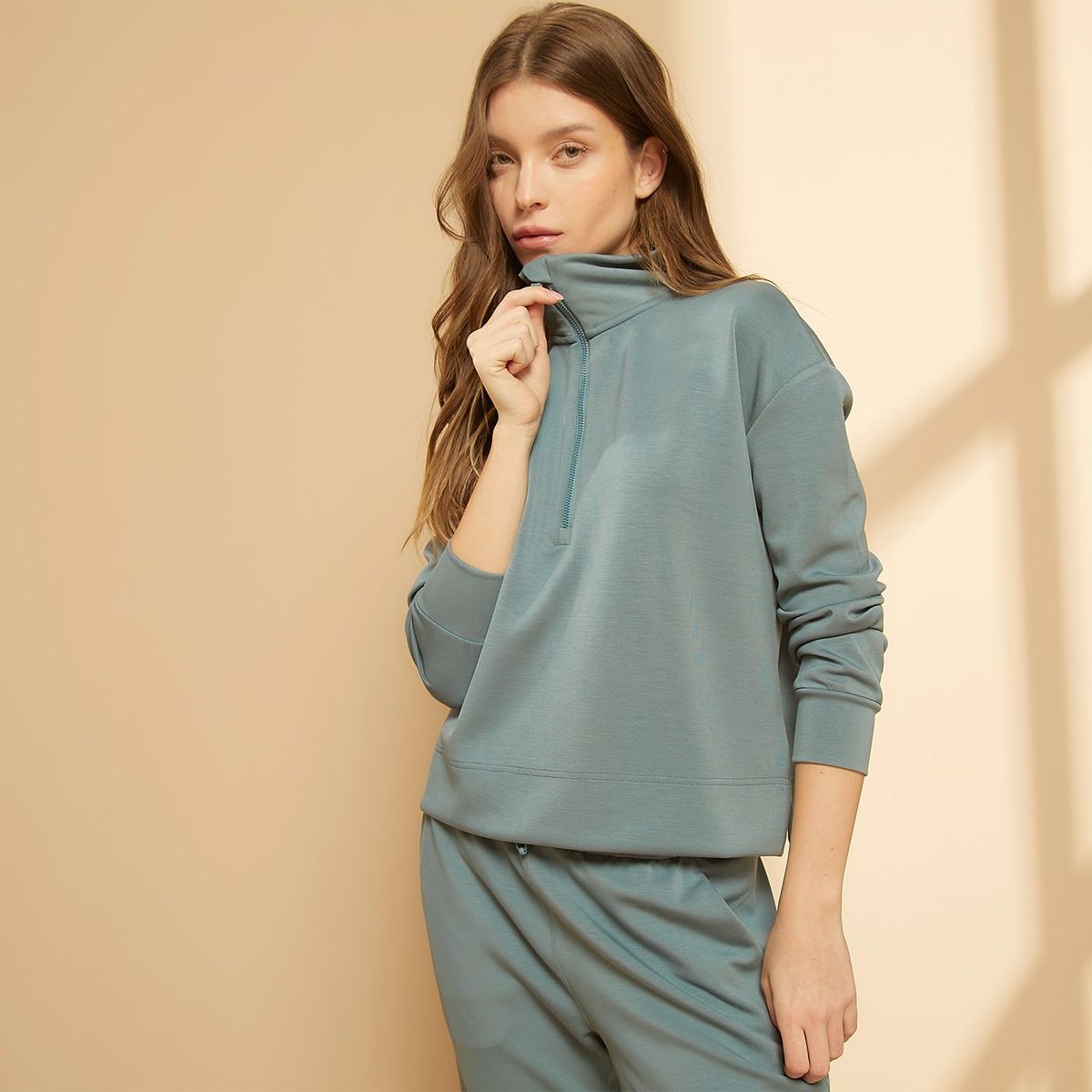 DIADORA - Polerón Modal Medio Cierre Deportivo Mujer Diadora