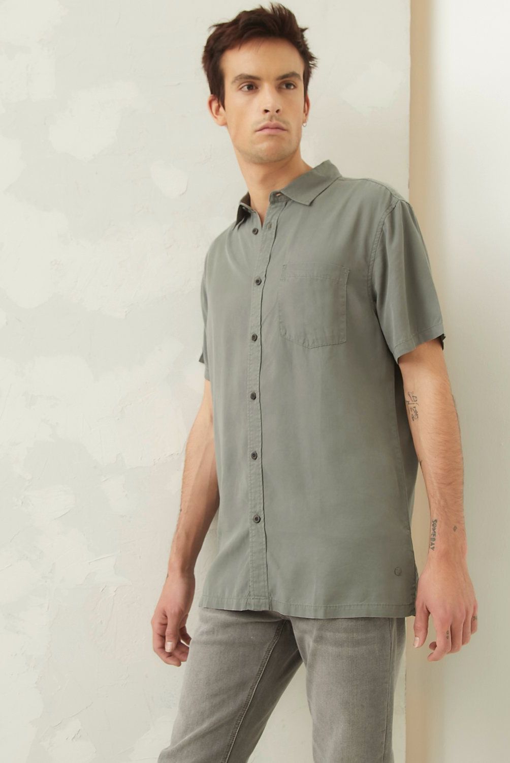 AMERICANINO - Camisa Manga Corta Slim Fit Hombre Americanino