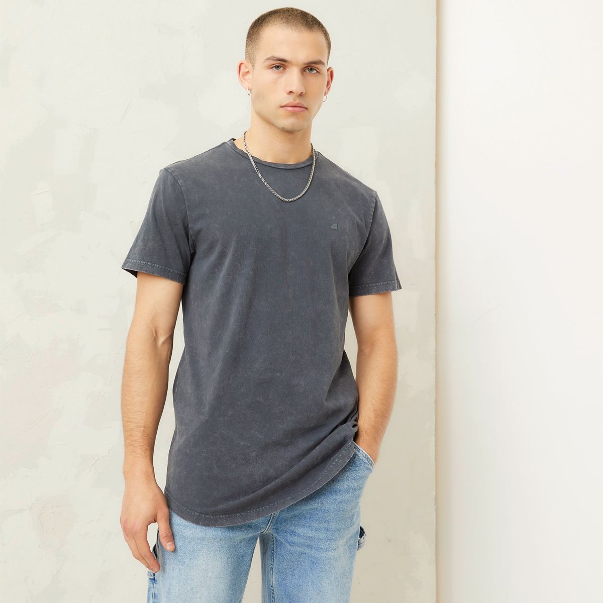 AMERICANINO - Polera Manga Corta Long Fit Hombre Americanino