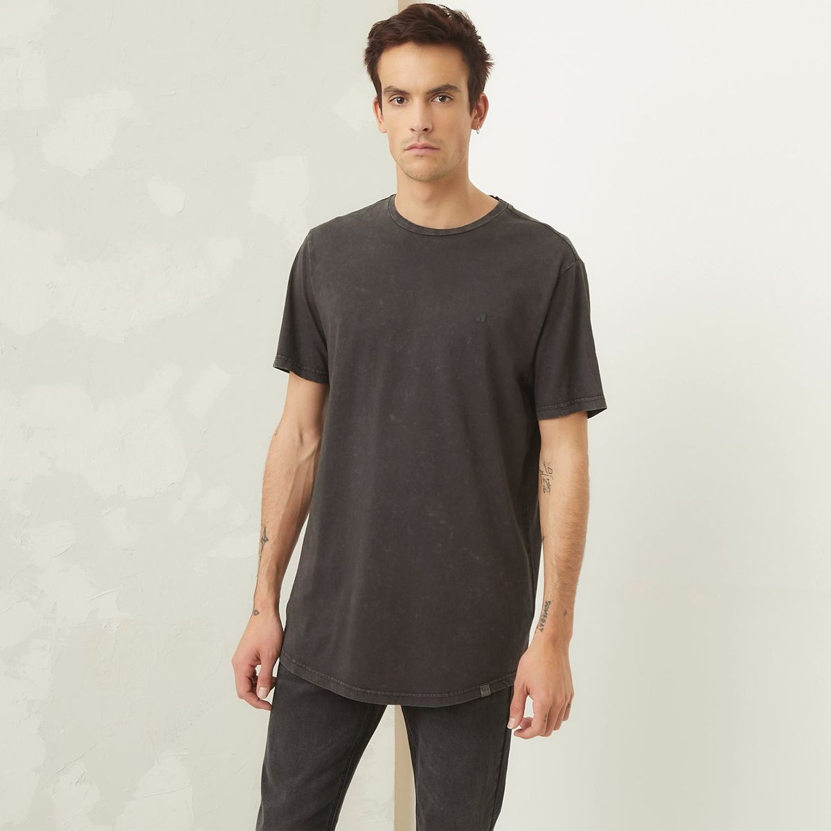 AMERICANINO - Polera Manga Corta Long Fit Hombre Americanino