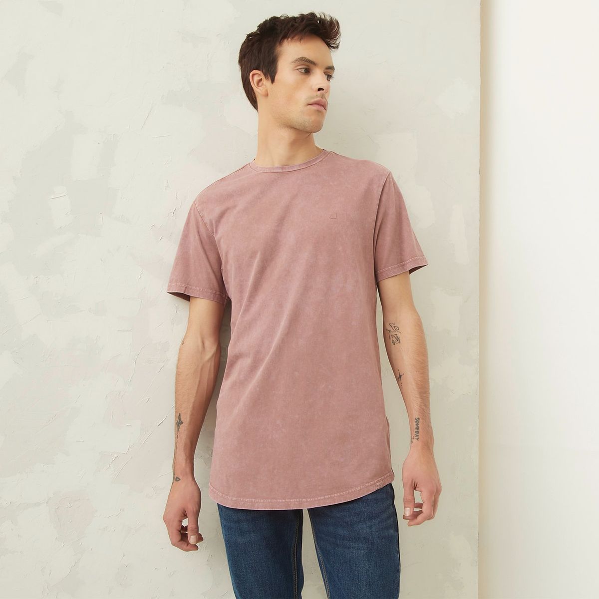 AMERICANINO - Polera Manga Corta Long Fit Hombre Americanino