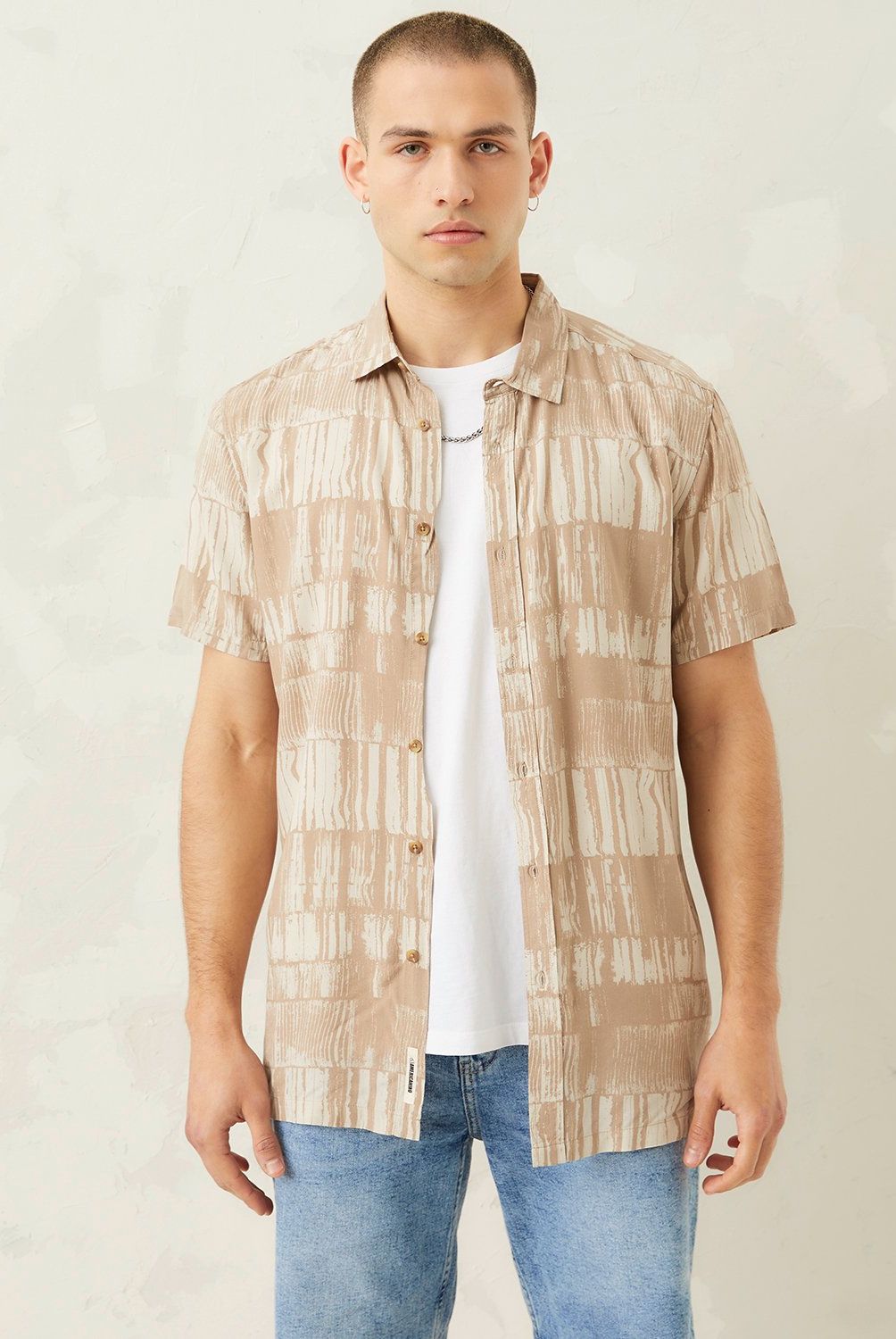 AMERICANINO - Camisa Manga Corta Viscosa Hombre Americanino