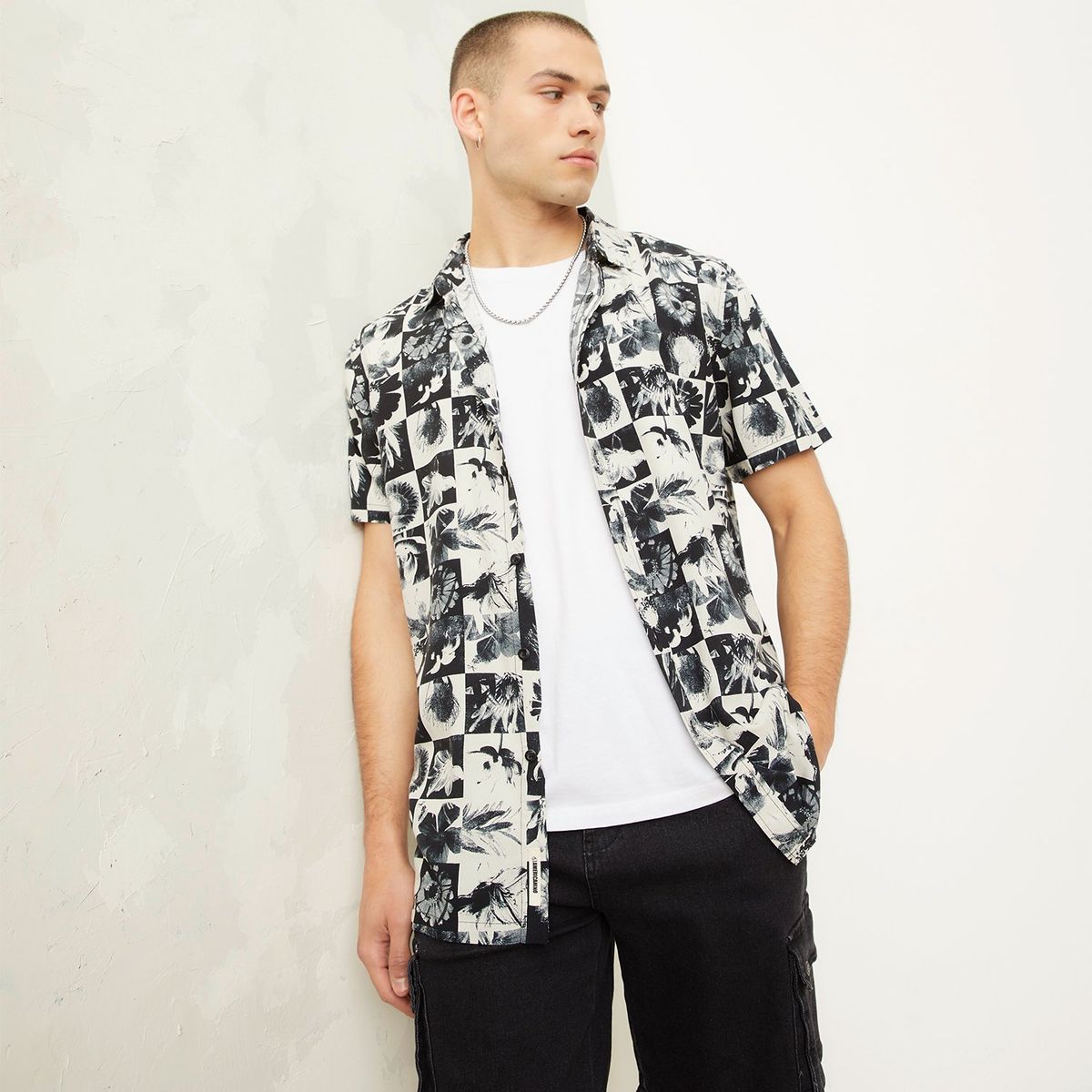 AMERICANINO - Camisa Manga Corta Viscosa Hombre Americanino