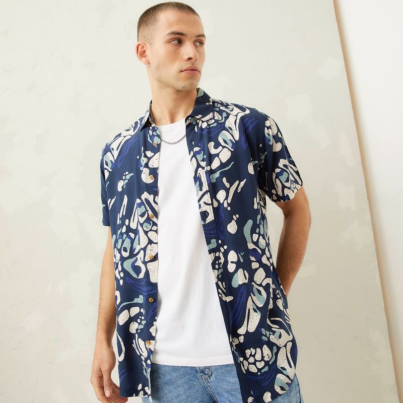 AMERICANINO - Camisa Manga Corta Viscosa Hombre Americanino