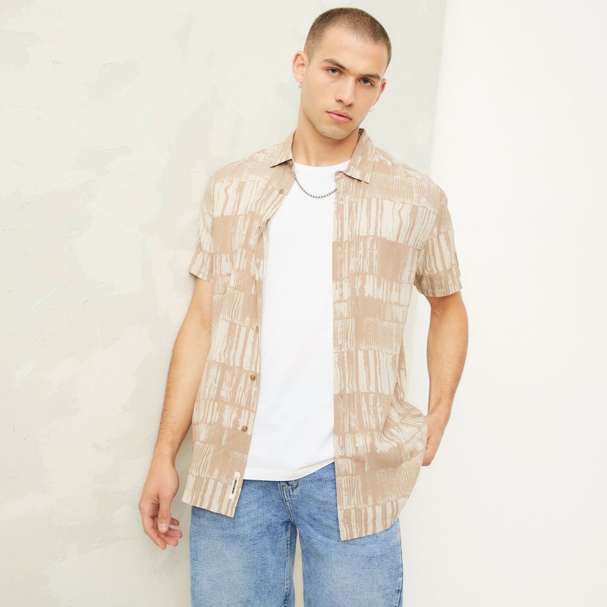 AMERICANINO - Camisa Manga Corta Viscosa Hombre Americanino