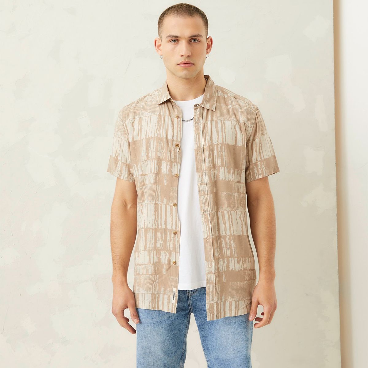 AMERICANINO - Camisa Manga Corta Viscosa Hombre Americanino