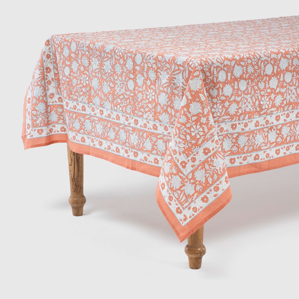 ROBERTA ALLEN - Mantel Algodón Estampado Coral Block Print Roberta Allen