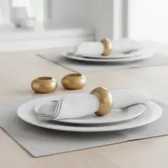 MICA - Set 4 Porta Servilleta Anillo Dorado Navidad