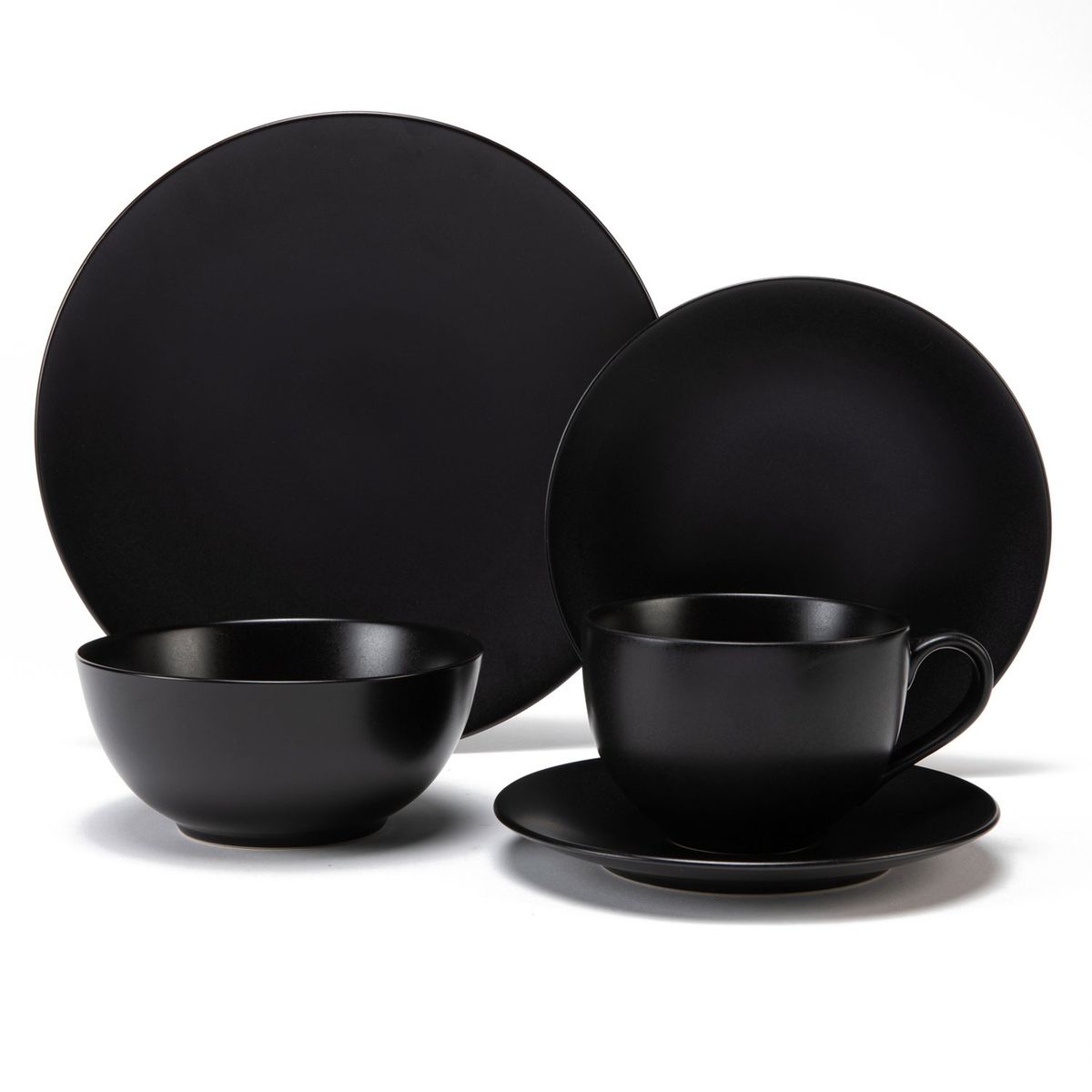 BASEMENT HOME - Juego De Vajilla 30 Piezas Cerámica Gres Negro Basement Home