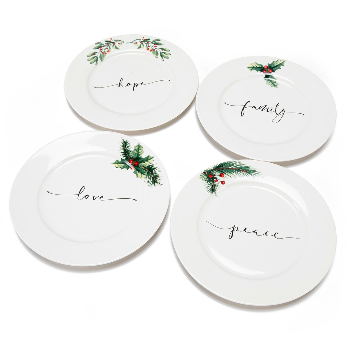 ROBERTA ALLEN - Set 4 Platos Postre 19 cm Navidad Roberta Allen